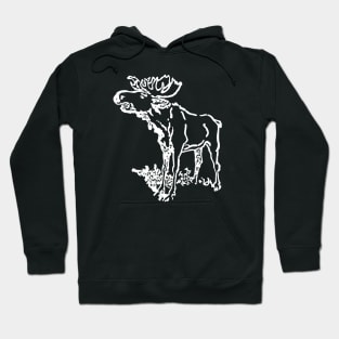 Moose - Vintage Hand drawn Hoodie